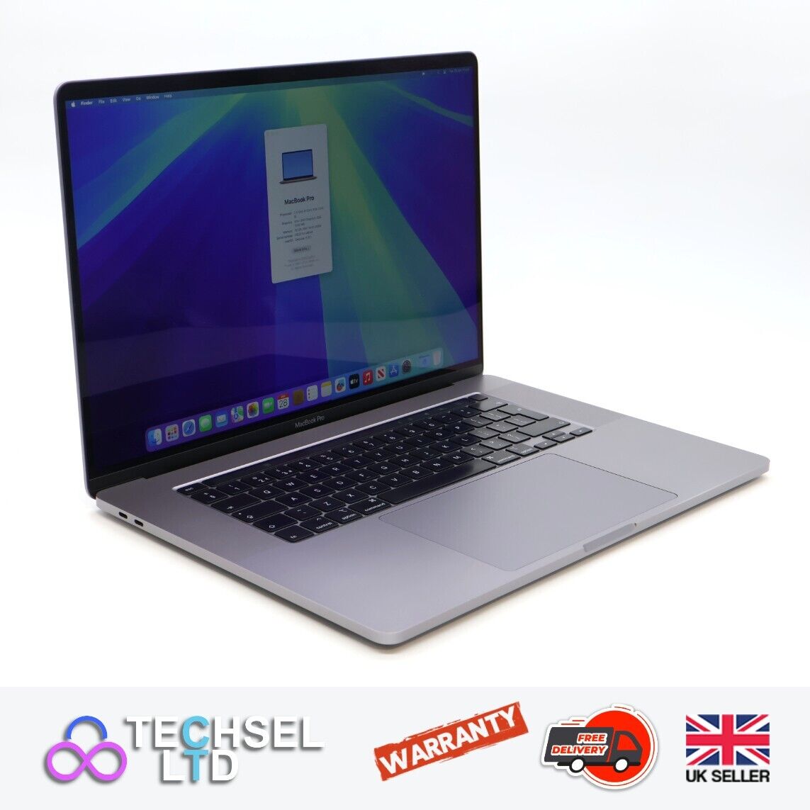 MacBook Pro A2141 16" Laptop 2019 I9-9980HK 2.4GHZ 16GB RAM 512GB AMD