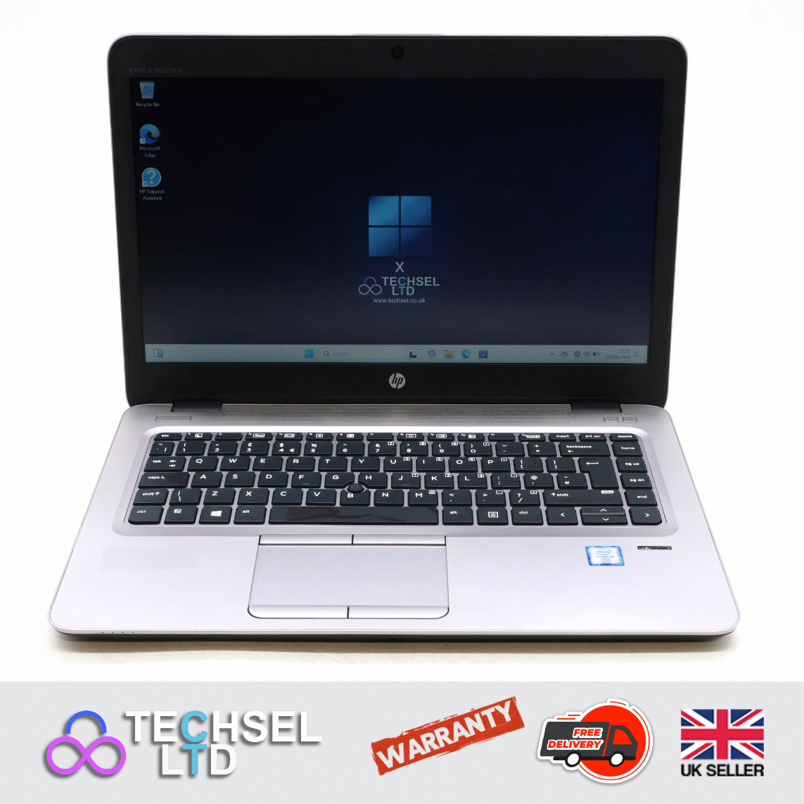 14" HP EliteBook Laptop 840 G3 i5-6300U 8GB 256GB SSD WiFi Webcam Wind